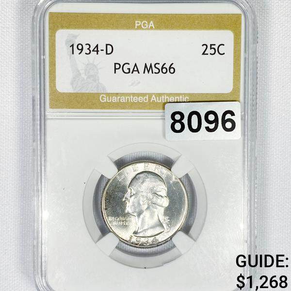 1934-D Washington Silver Quarter PGA - MS66 (1 of 2)