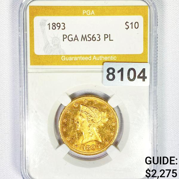1893 $10 Gold Eagle PGA - MS63PL (1 of 2)