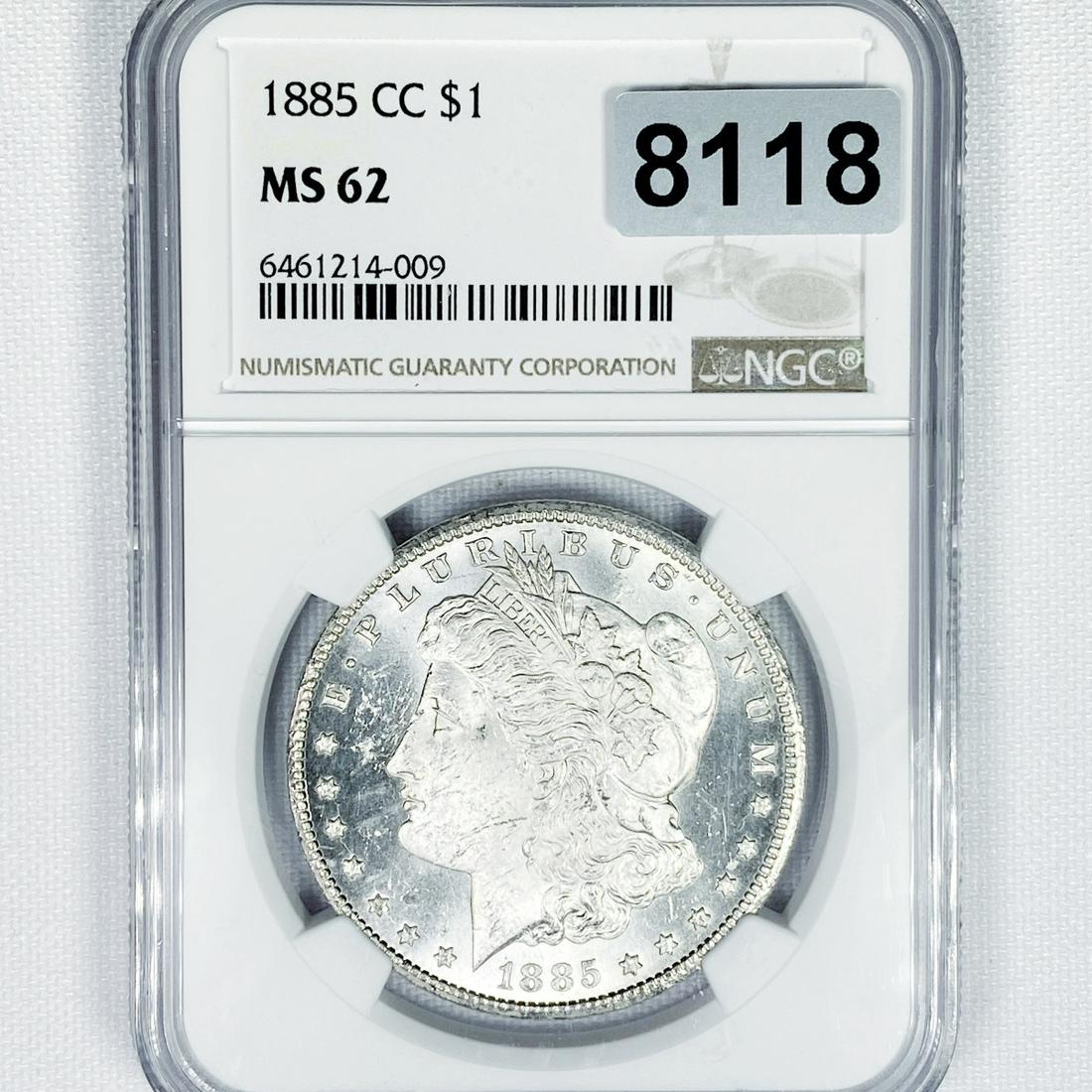 1885-CC Morgan Silver Dollar NGC - MS62 (1 of 2)