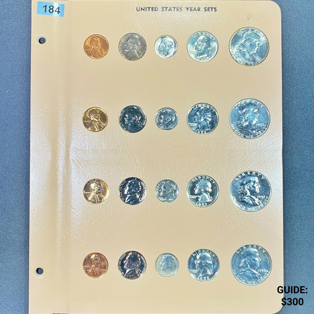 1955-1958 US Year Set 20 Coins - (1 of 2)