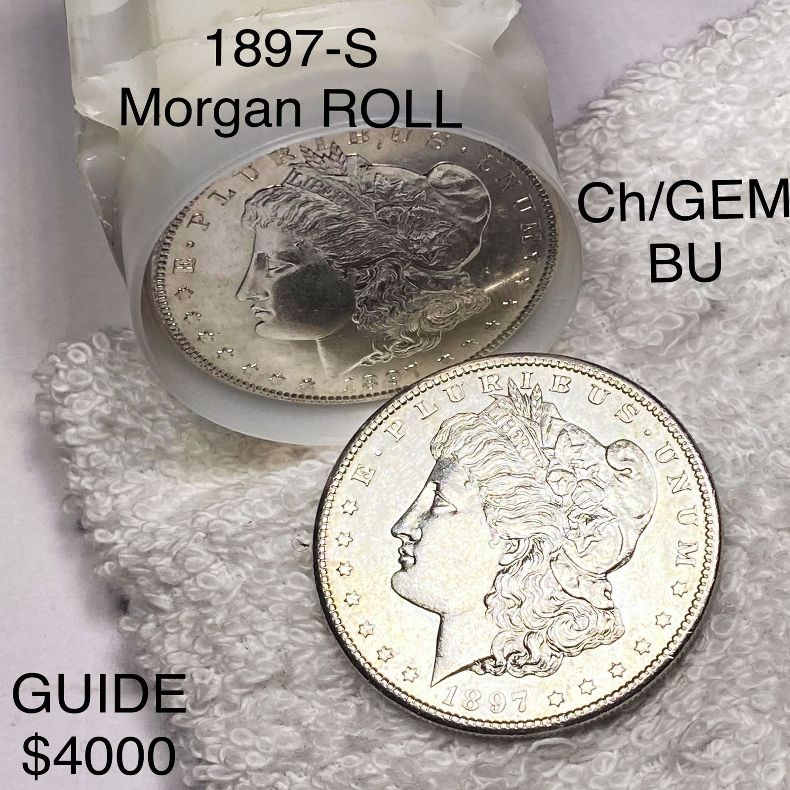 (20)1897-S Morgan Silver Dollars - UNC ROLL: (20)1897-S Morgan Silver Dollars - UNC ROLL