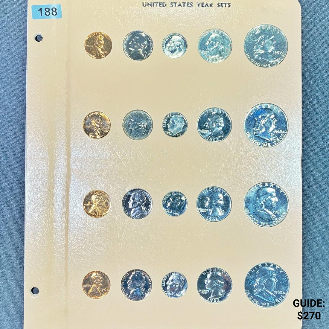 1959-1962 US Year Set 20 Coins - (1 of 2)