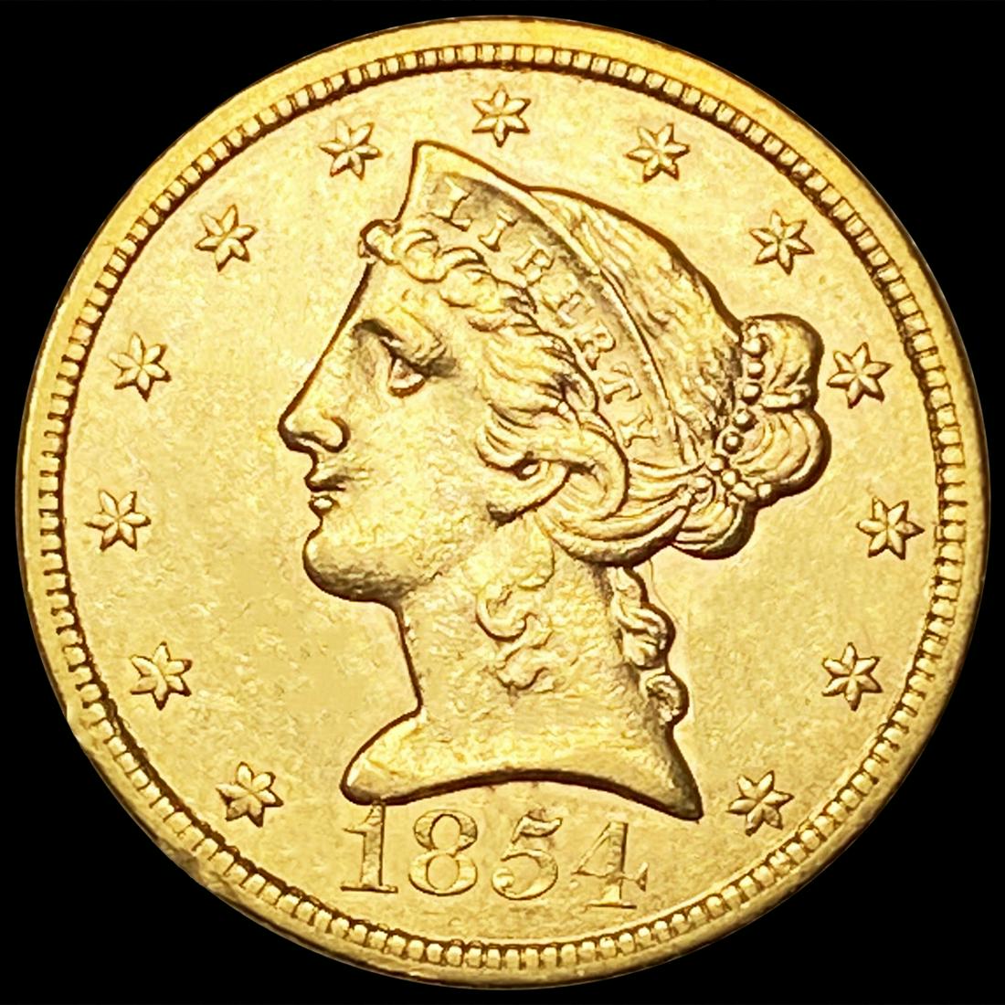 1854 $5 Gold Half Eagle CLOSELY UNCIRCULATED (1 of 2)