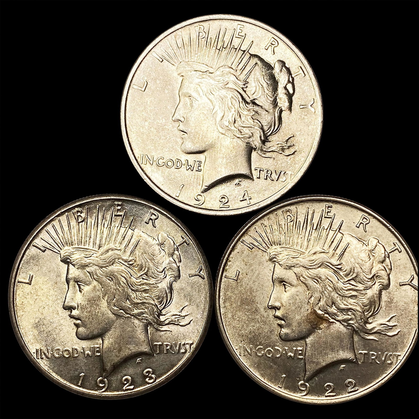 (3) Misc Peace Dollars UNCIRCULATED (1 of 2)