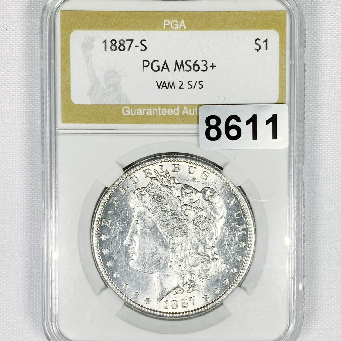 1887-S Morgan Silver Dollar PGA - MS63+ VAM 2 S/S (1 of 2)