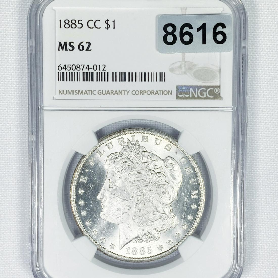 1885-CC Morgan Silver Dollar NGC - MS62 (1 of 2)