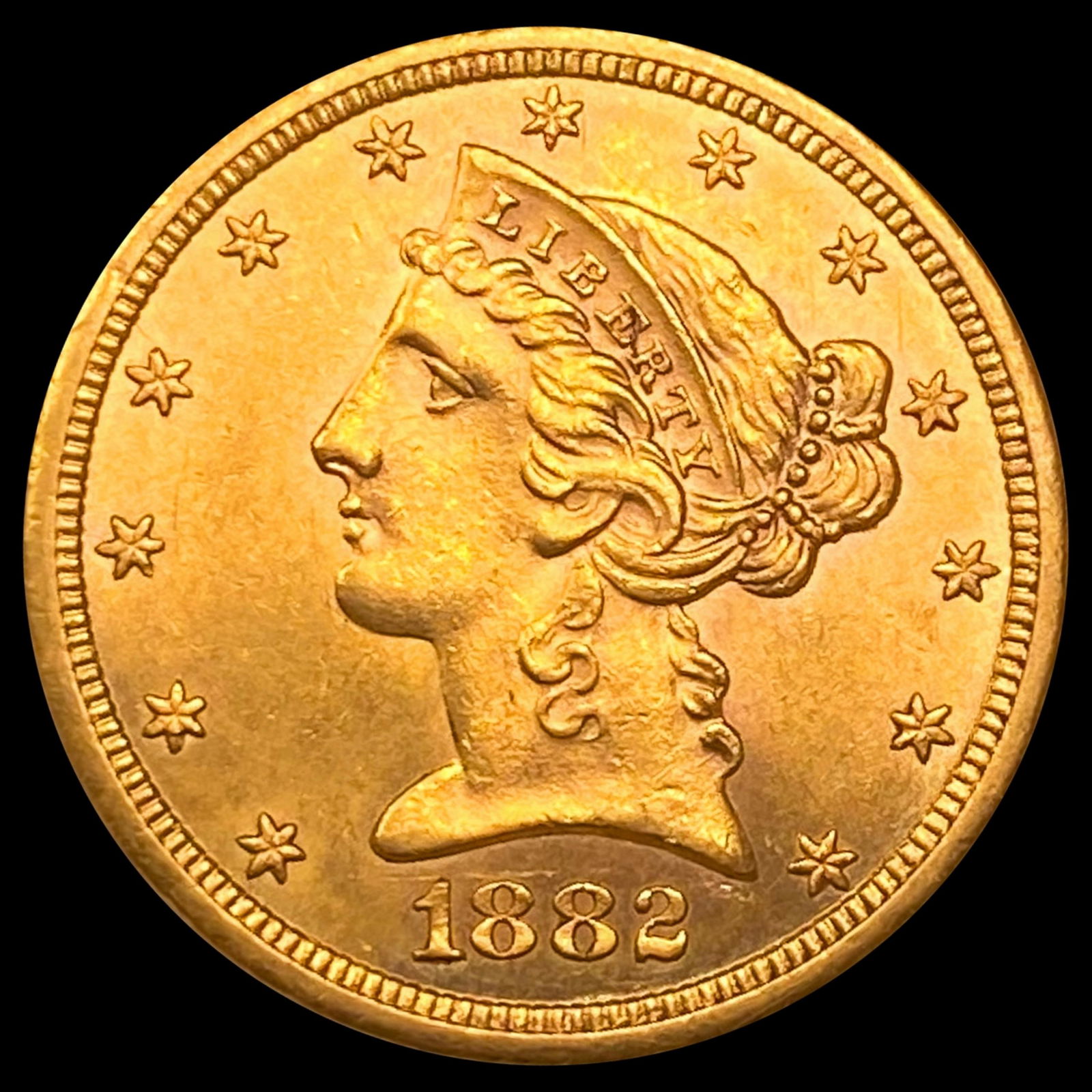 1882-S $5 Gold Half Eagle UNCIRCULATED (1 of 2)