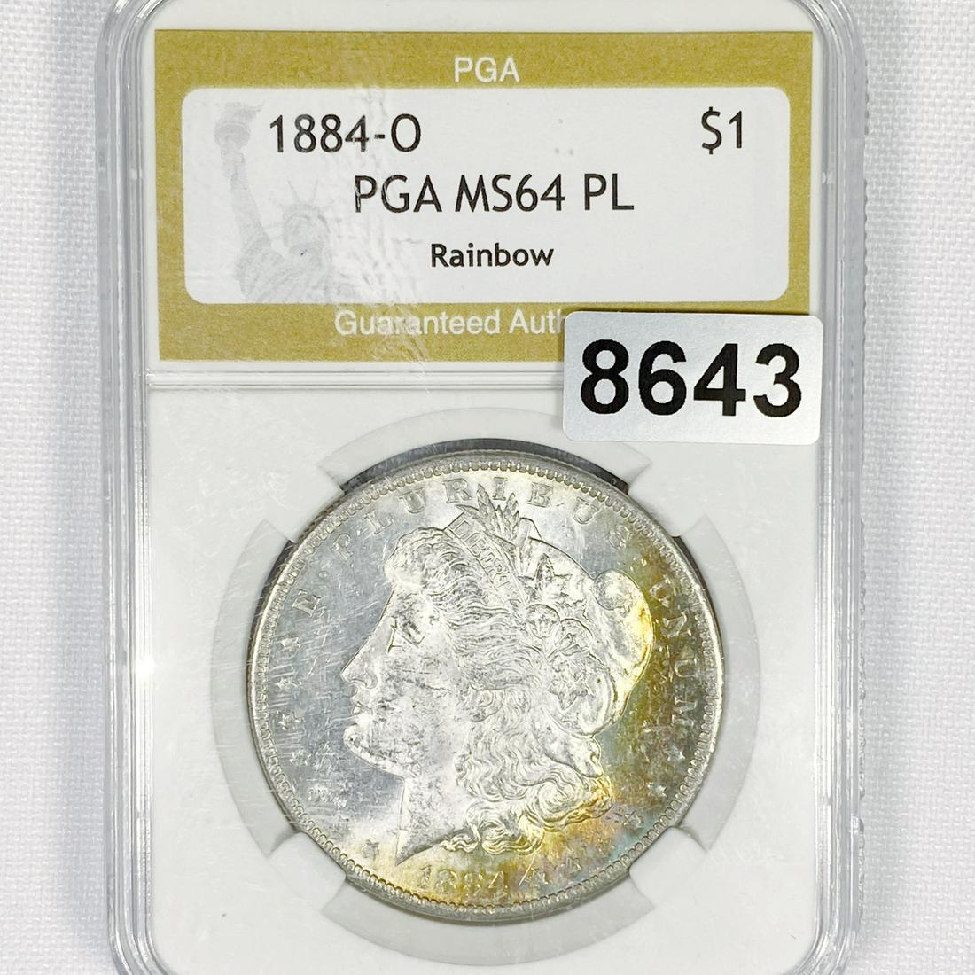 1884-O Rainbow Morgan Silver Dollar PGA - MS64 PL (1 of 2)