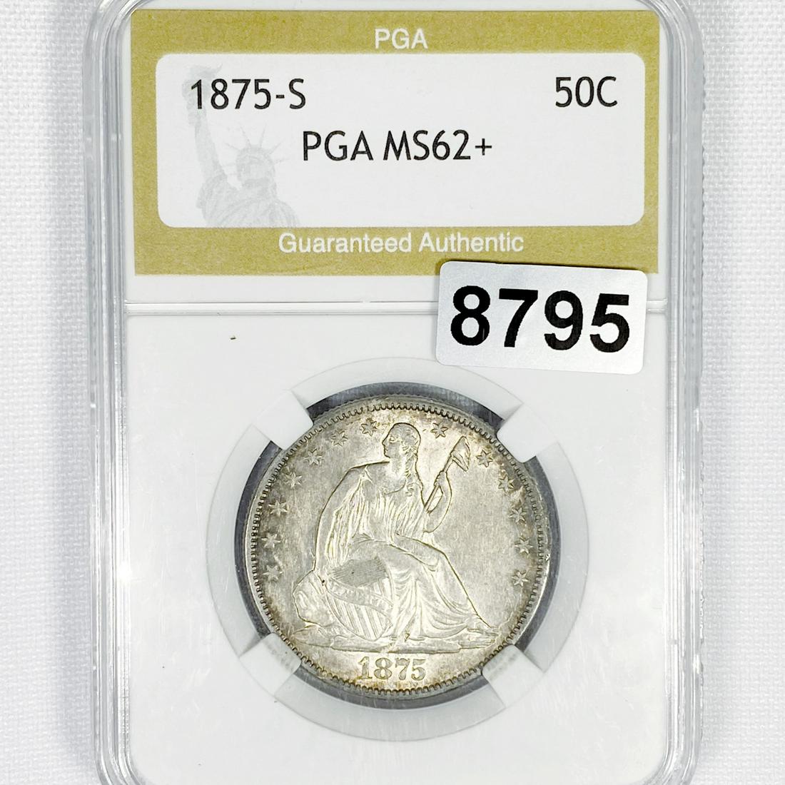 1875-S Seated Liberty Half Dollar PGA - MS62+ (1 of 2)