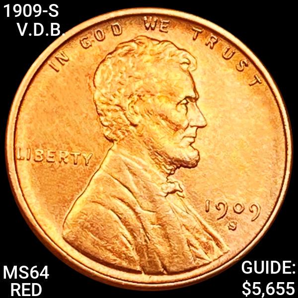 1909-S V.D.B. Lincoln Wheat Cent CHOICE BU RED (1 of 2)