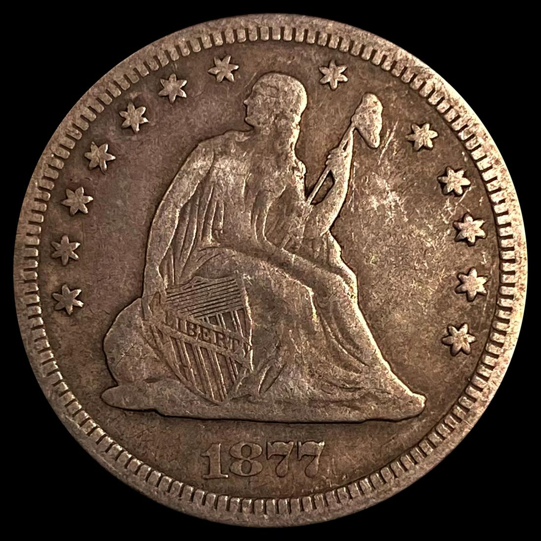 1877 Seated Liberty Quarter ABOUT UNCIRCULATED (1 of 2)