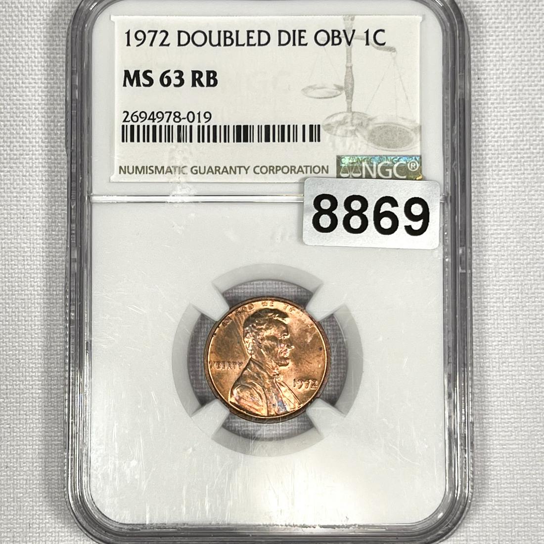 1972 DDO Lincoln Memorial Cent NGC - MS64RB (1 of 2)