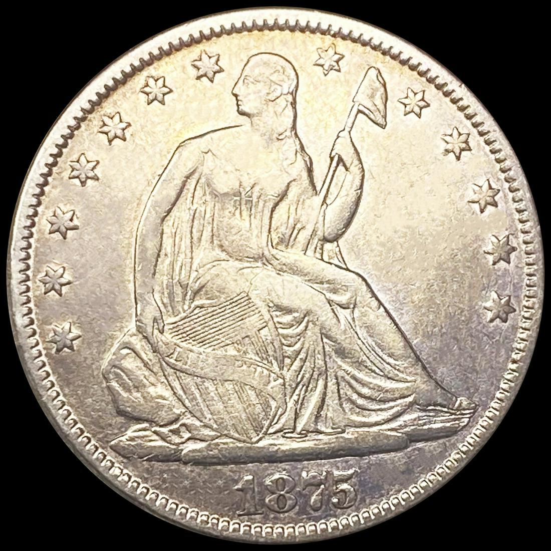 1875 Seated Liberty Half Dollar ABOUT (1 of 2)