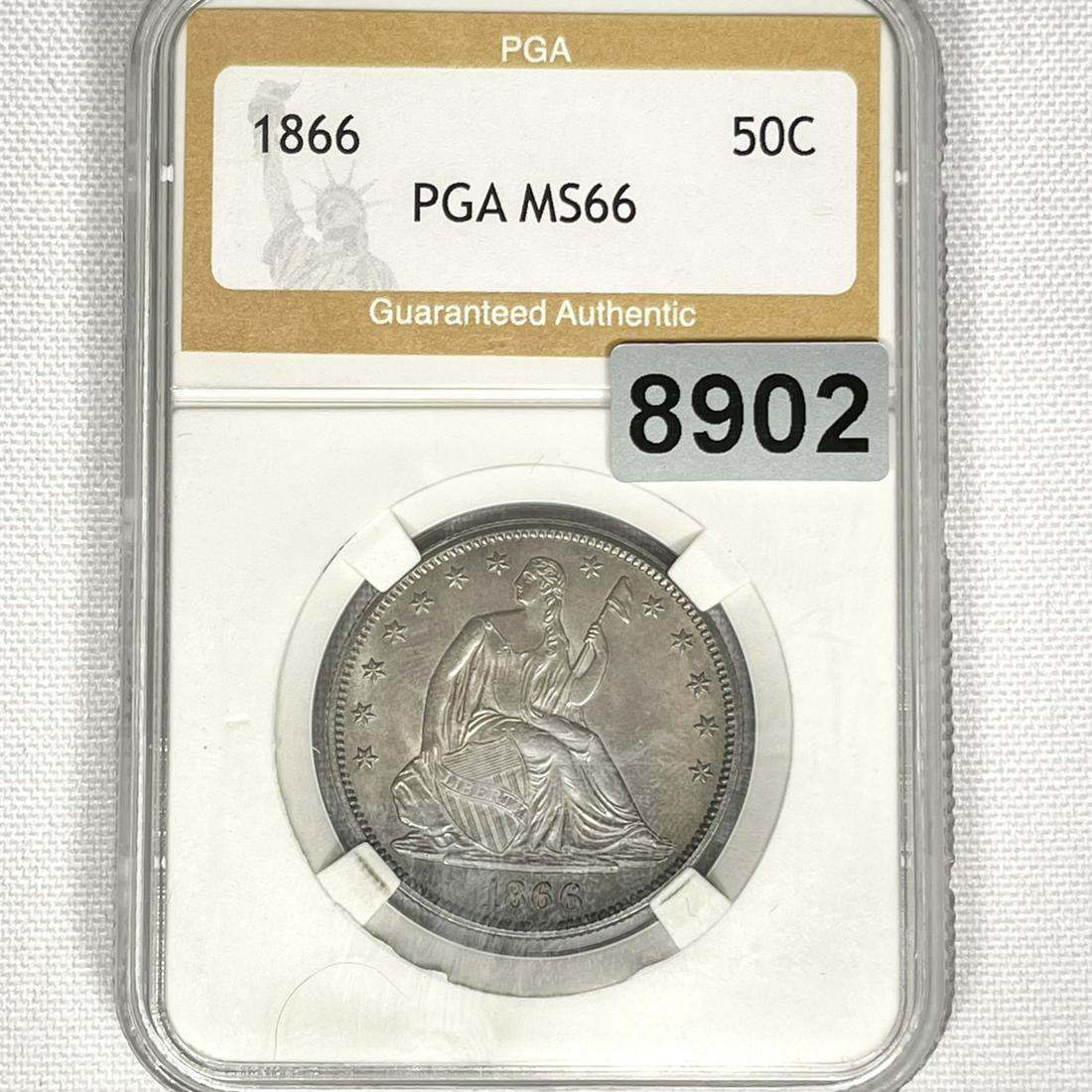 1866 Seated Liberty Half Dollar PGA - MS66 (1 of 2)