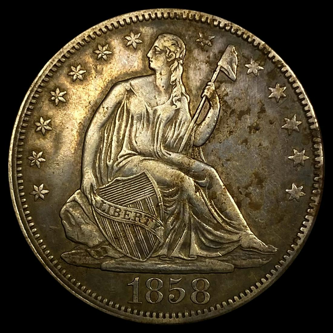 1858 Seated Liberty Half Dollar UNCIRCULATED (1 of 2)