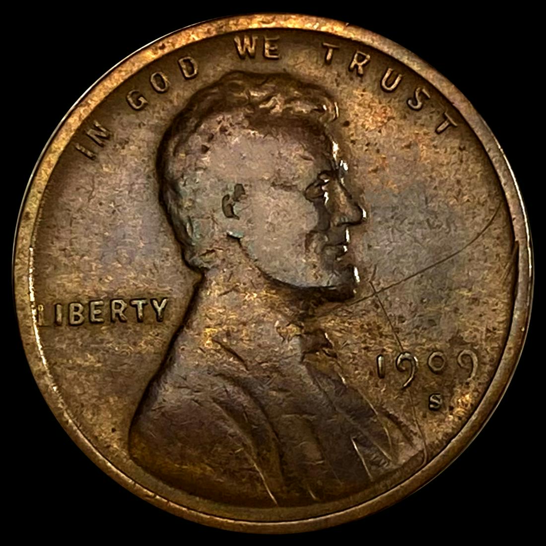 1909-S VDB Wheat Cent ABOUT UNCIRCULATED: 1909-S VDB Wheat Cent ABOUT UNCIRCULATED