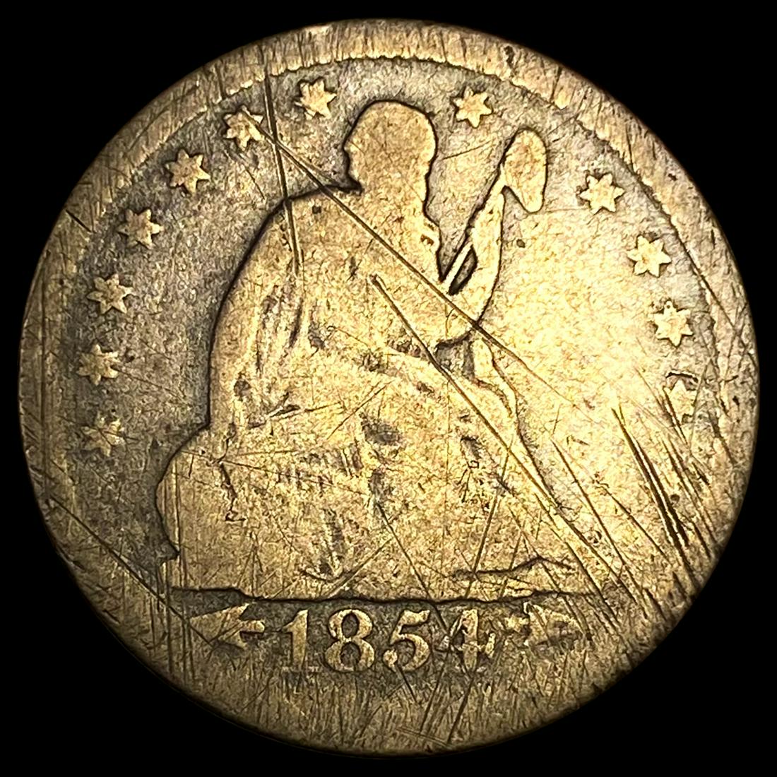1854-O Seated Liberty Quarter NICELY CIRCULATED (1 of 2)