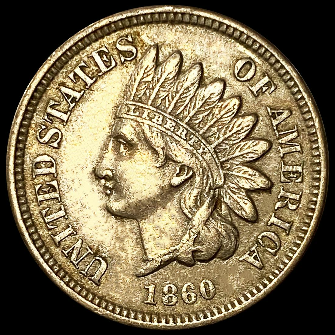 1860 Pointed Bust Indian Head Cent NEARLY (1 of 2)