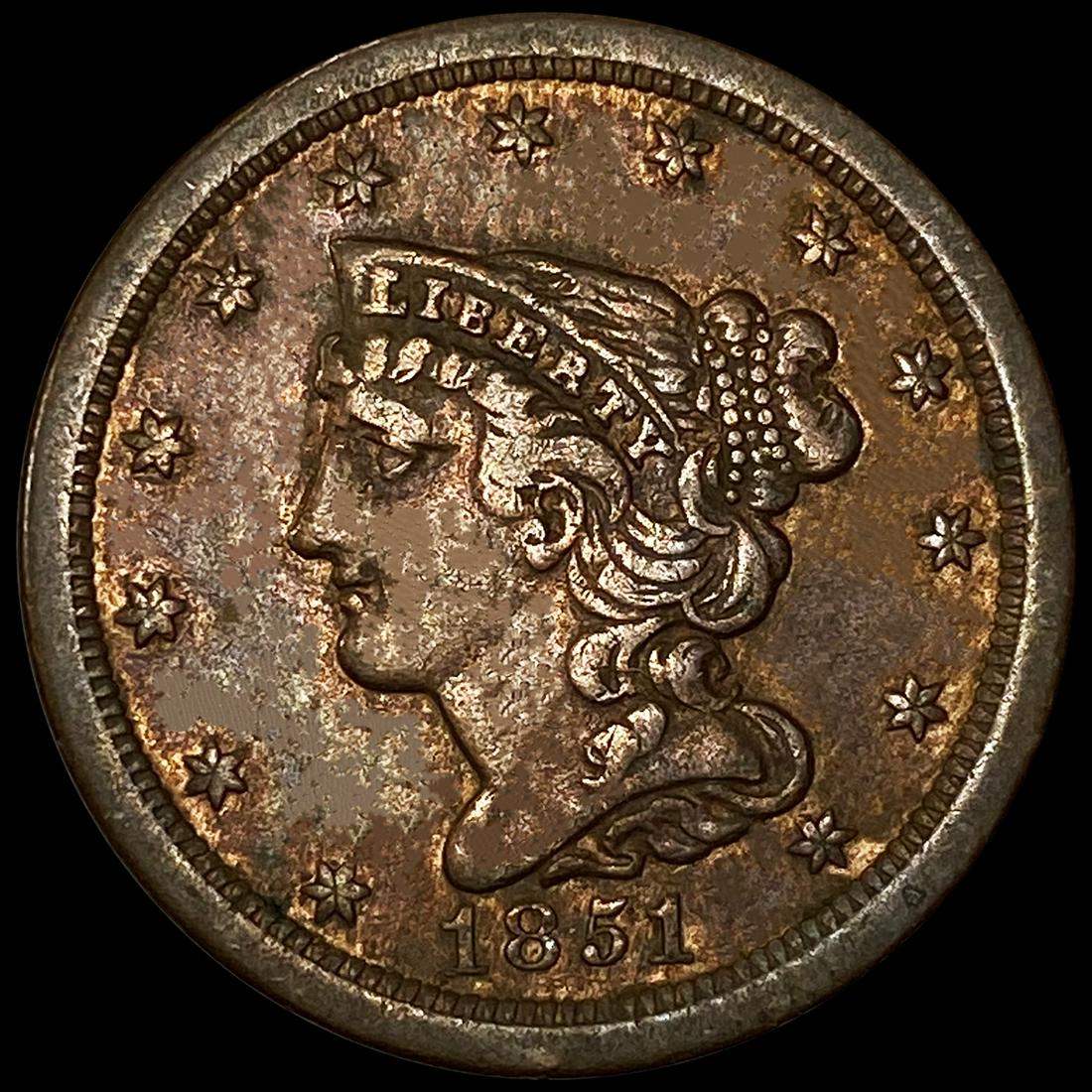 1851 Braided Hair Half Cent ABOUT UNCIRCULATED (1 of 2)