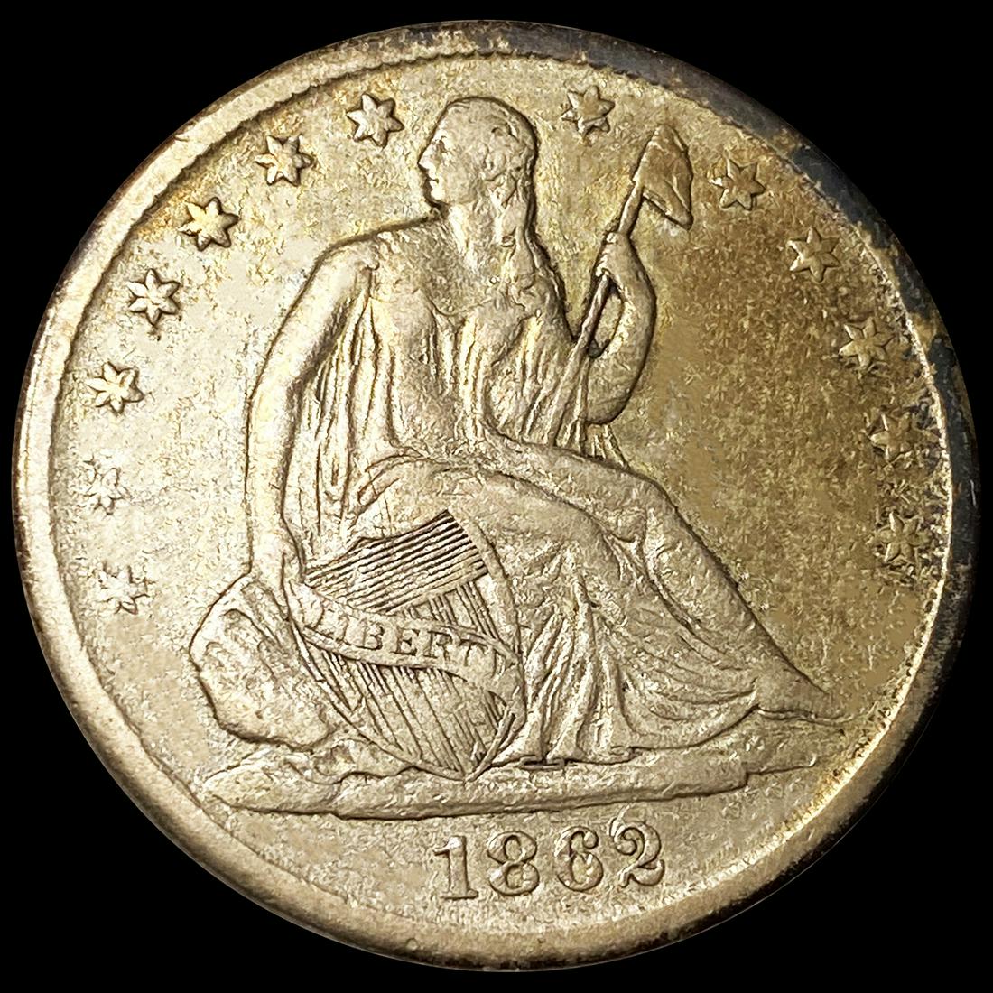 1862-S Seated Liberty Half Dollar NEARLY (1 of 2)