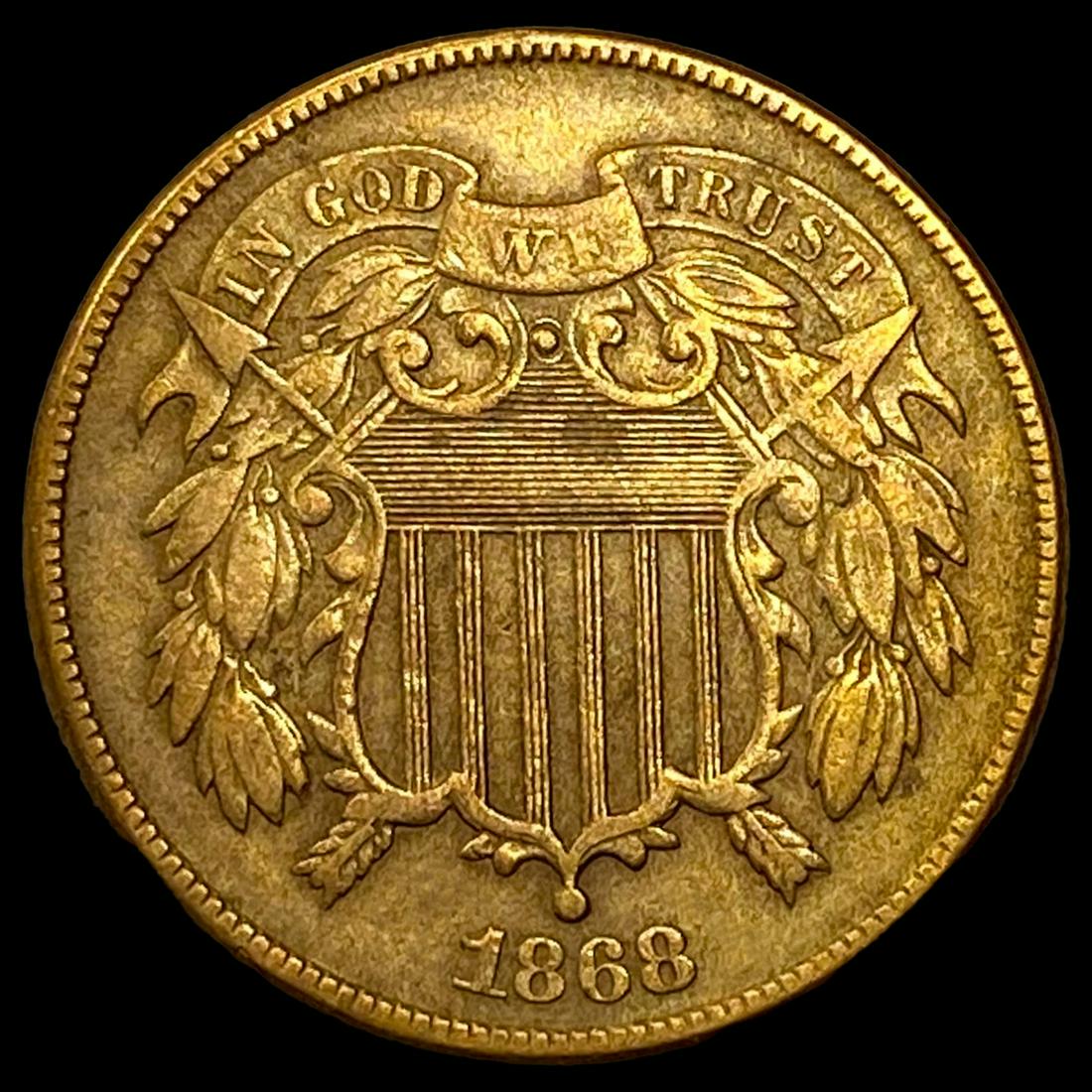 1868 Two Cent Piece NEARLY UNCIRCULATED (1 of 2)