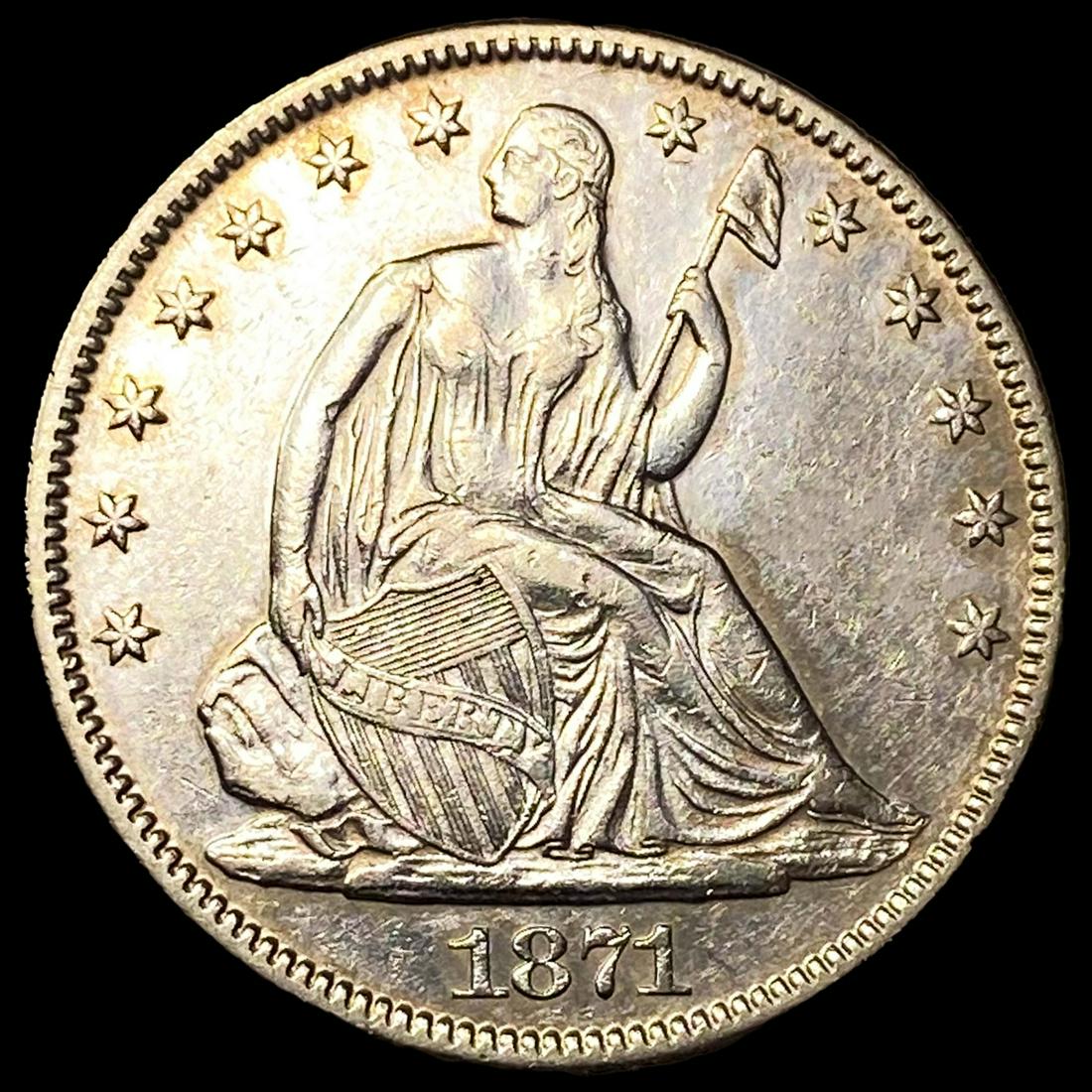 1871 Seated Liberty Half Dollar UNCIRCULATED (1 of 2)