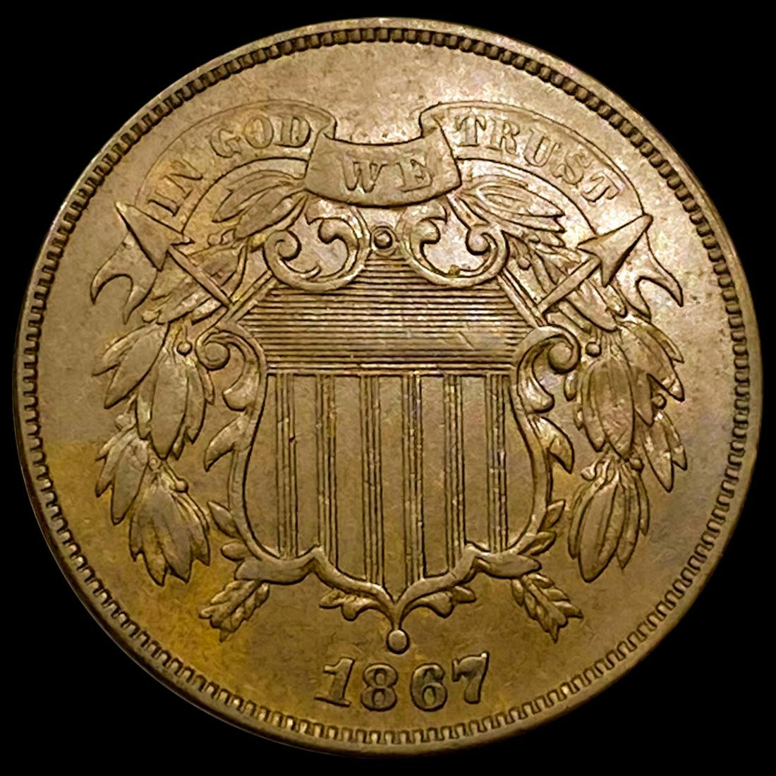 1867 Two Cent Piece CLOSELY UNCIRCULATED (1 of 2)