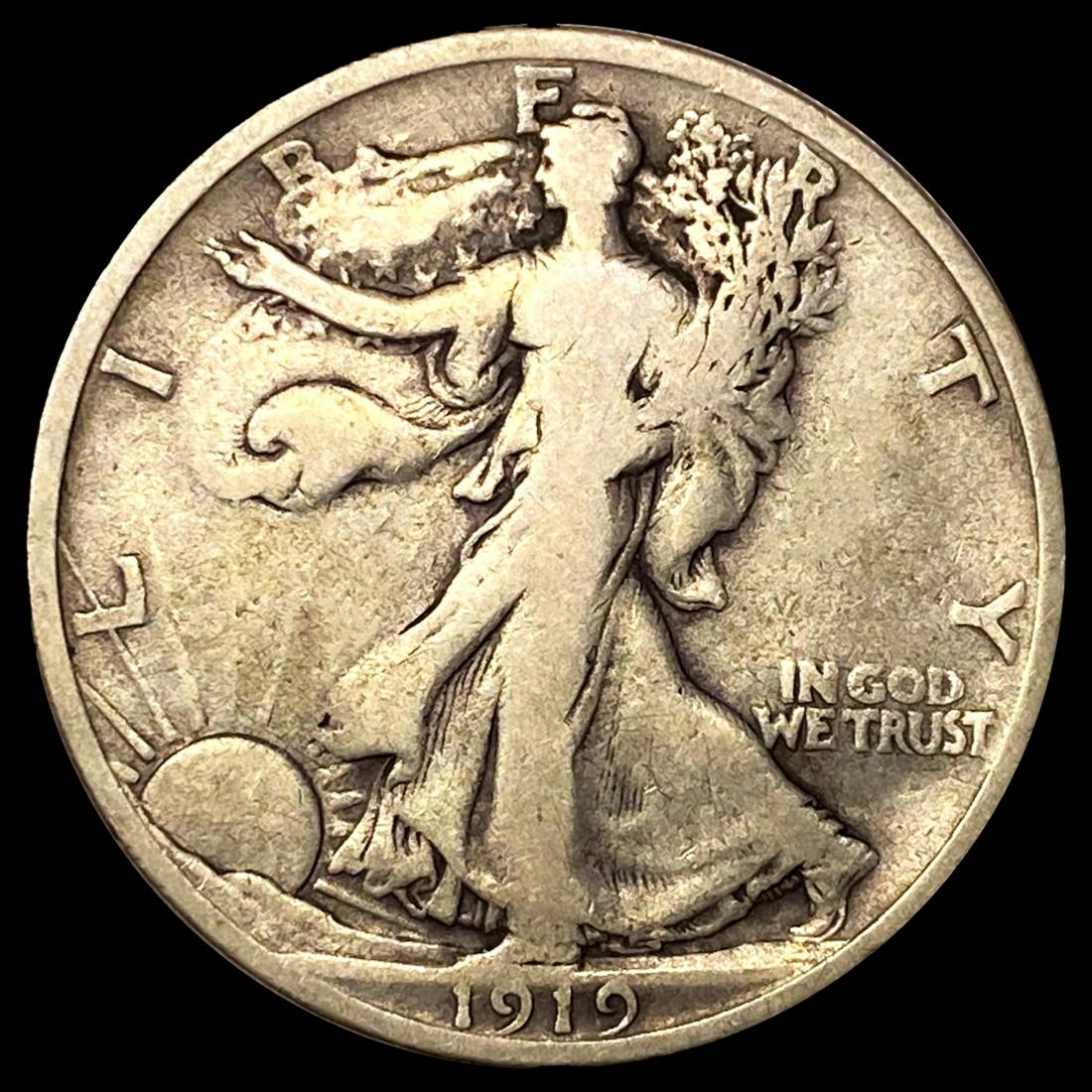 1919-D Walking Liberty Half Dollar LIGHTLY (1 of 2)