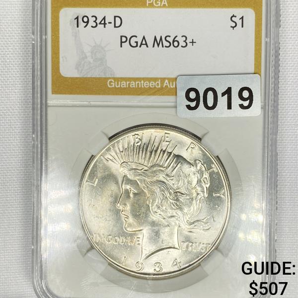 1934-D Silver Peace Dollar PGA - MS63+ (1 of 2)