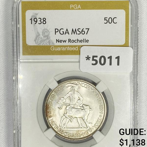 1938 New Rochelle Half Dollar PGA - MS67 (1 of 2)