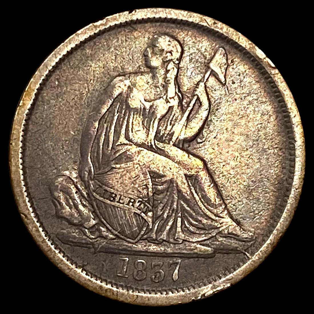 1857 No Stars Seated Liberty Dime LIGHTLY CIRC (1 of 2)