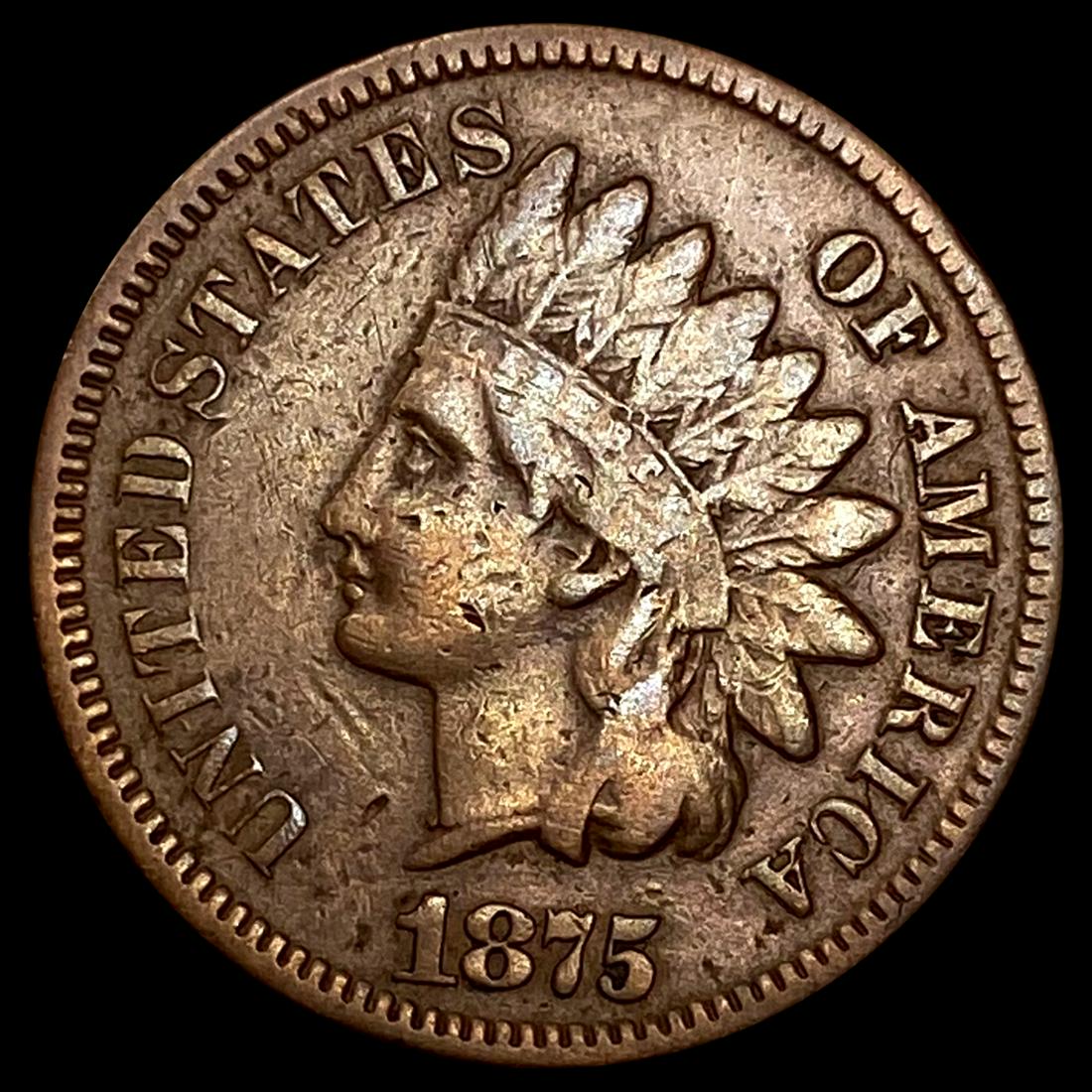 1875 Indian Head Cent ABOUT UNCIRCULATED (1 of 2)
