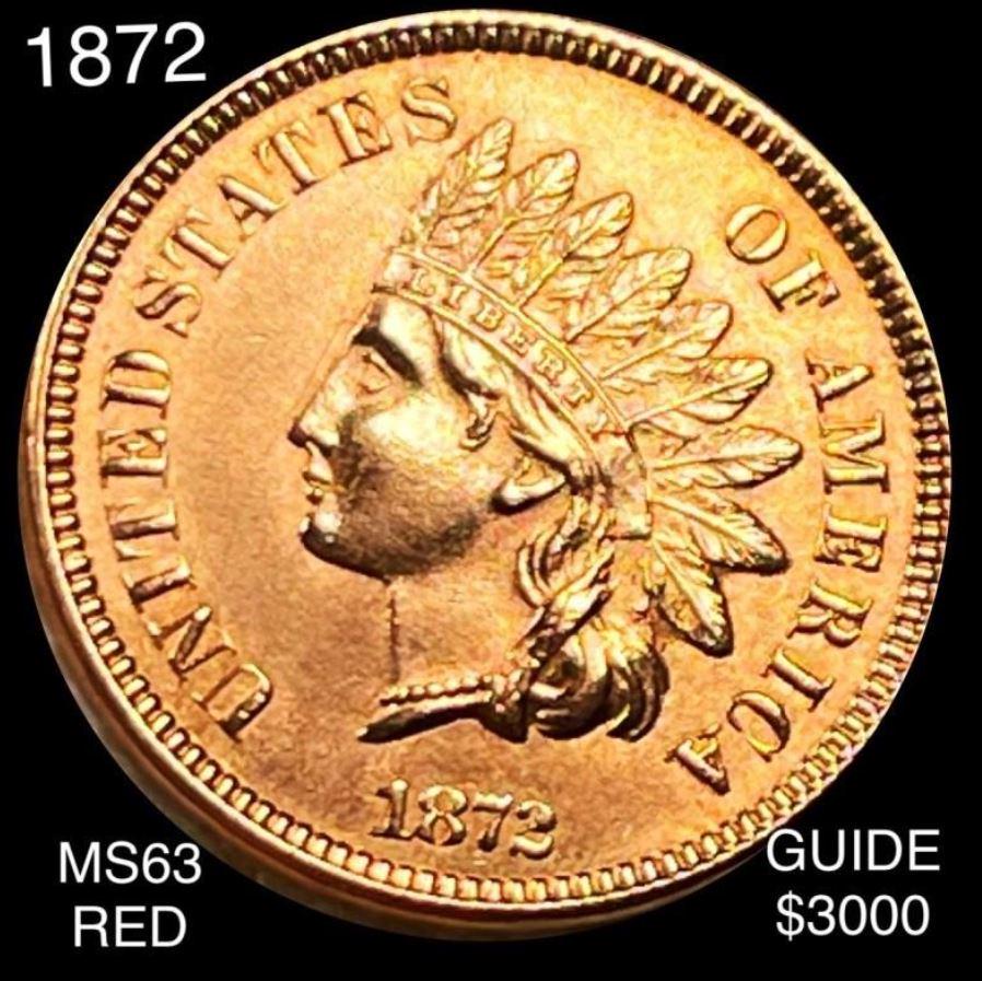 1872 Indian Head Penny CHOICE BU RED (1 of 2)