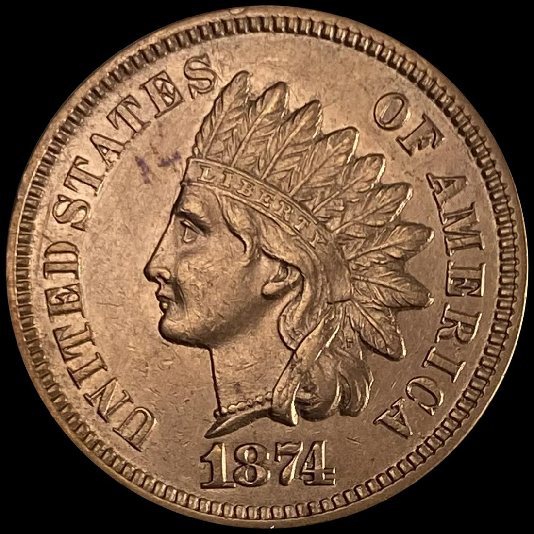 1874 RD Indian Head Cent UNCIRCULATED (1 of 2)