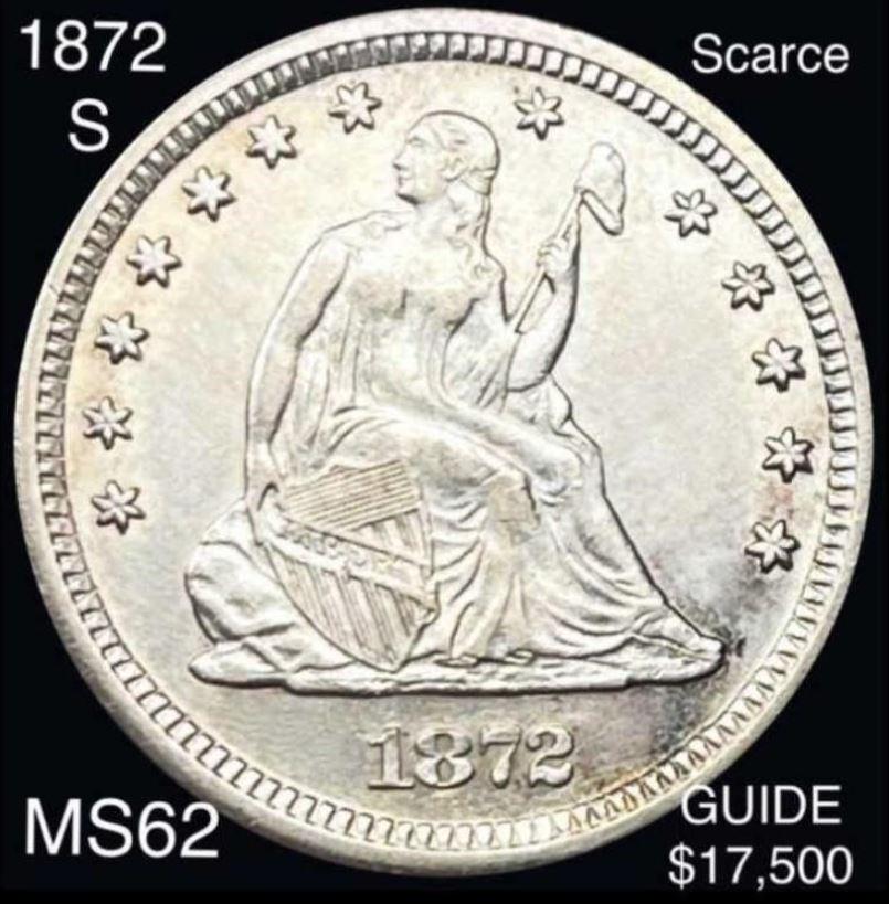 1872-S Seated Liberty Quarter CHOICE BU (1 of 2)