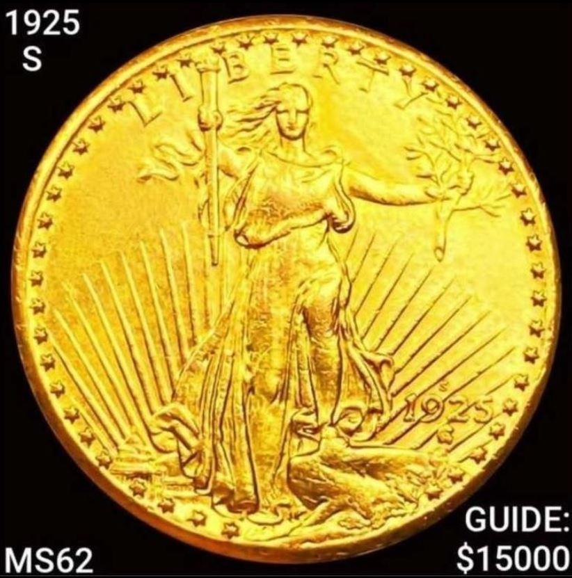 1925-S $20 Gold Double Eagle UNCIRCULATED (1 of 2)