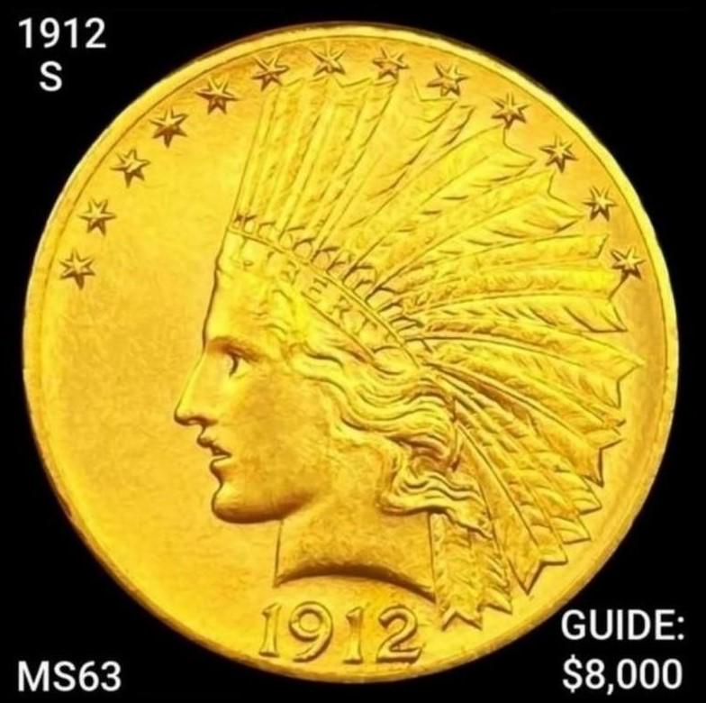 1912-S $10 Gold Eagle CHOICE BU (1 of 2)