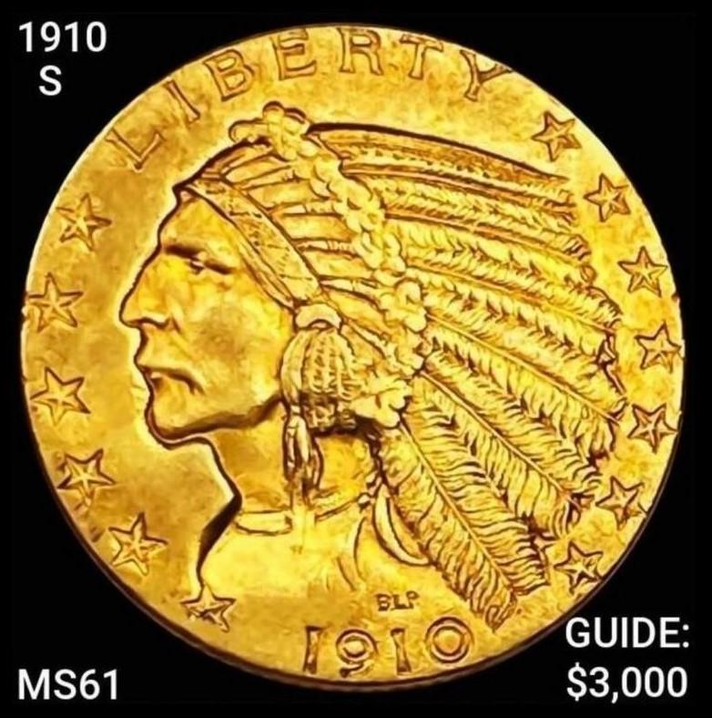 1910-S $5 Gold Half Eagle MS61 (1 of 2)