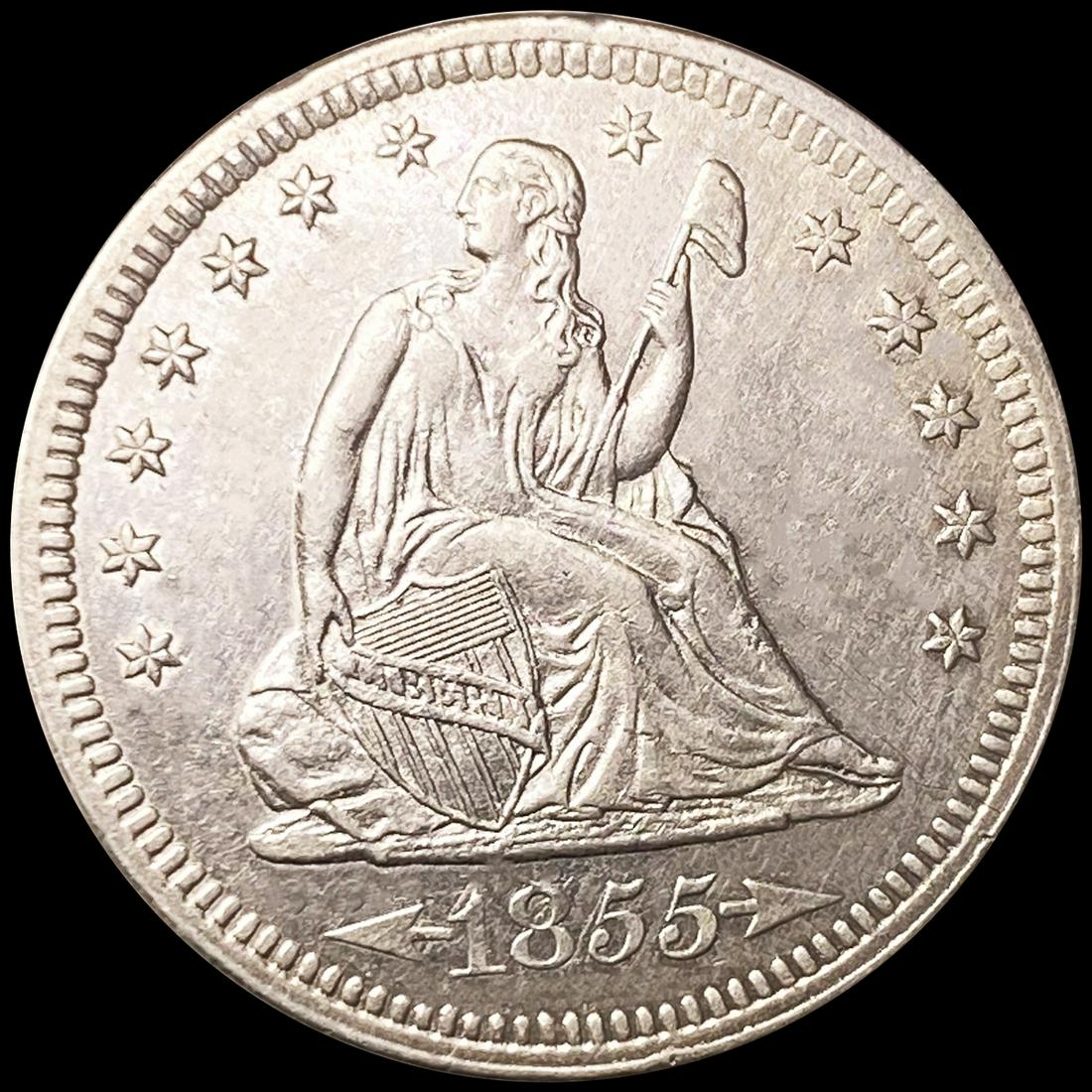 1855 Arrows Seated Liberty Quarter UNCIRCULATED (1 of 2)