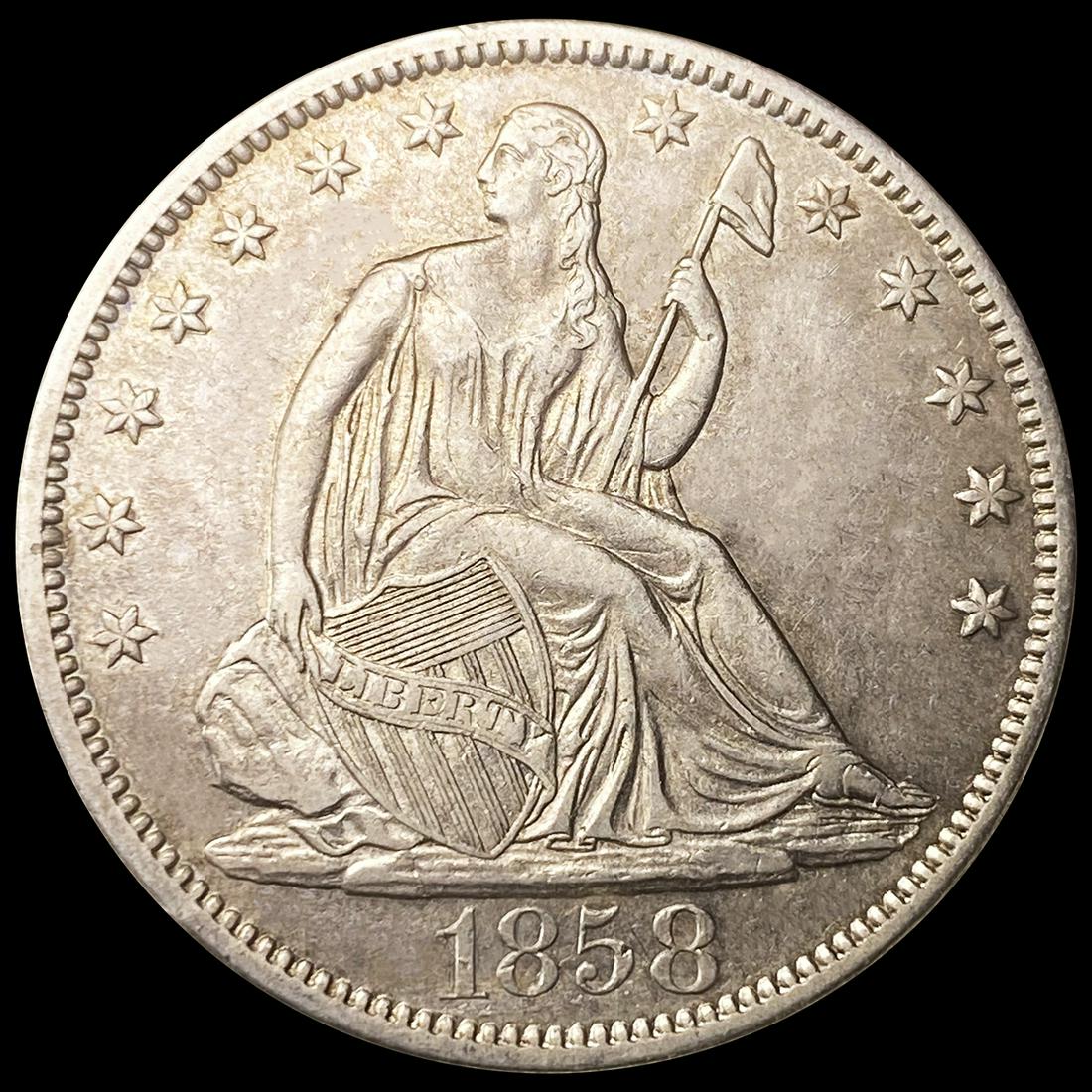 1858-S Seated Liberty Half Dollar CLOSELY UNC (1 of 2)