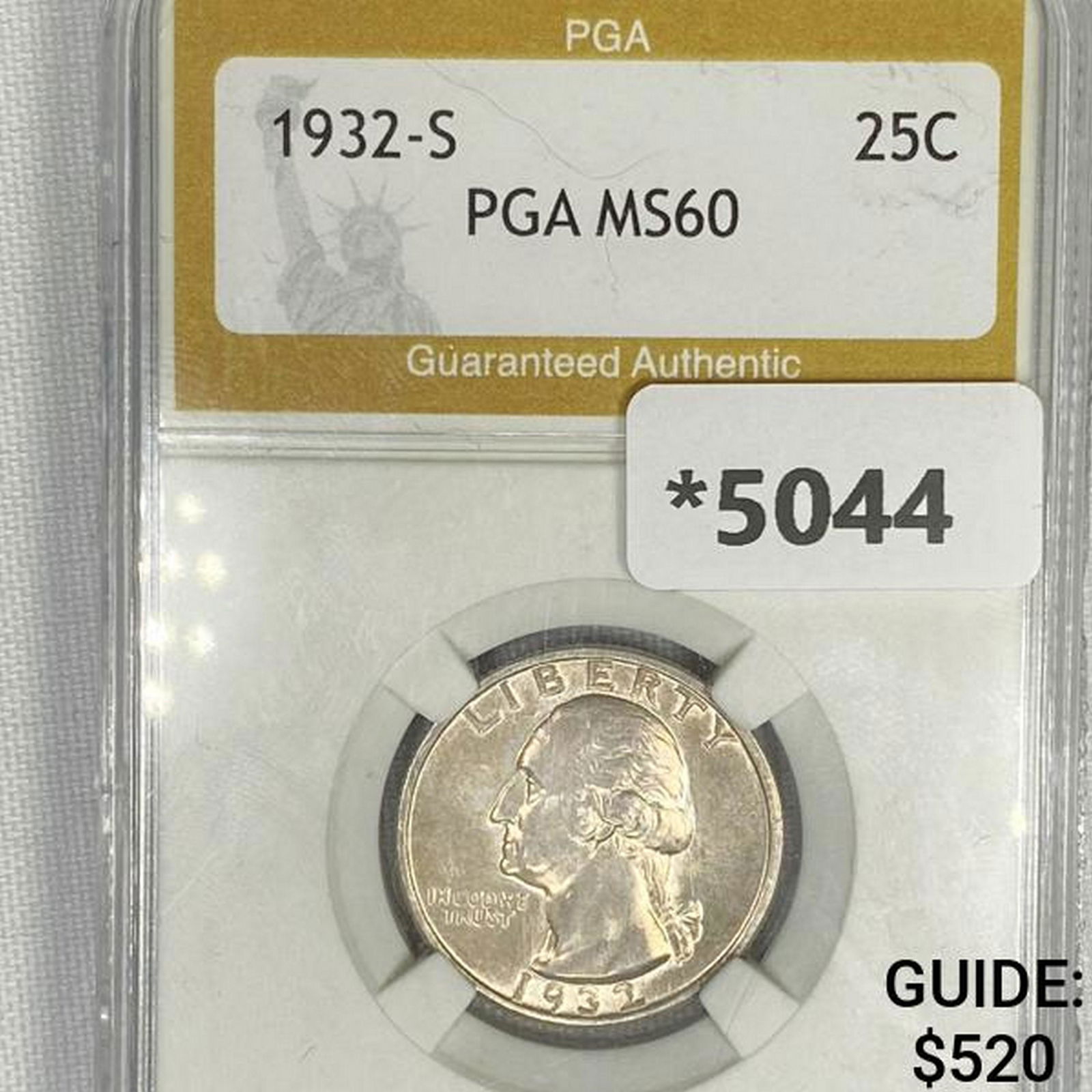 1932-S Washington Silver Quarter PGA - MS60 (1 of 2)