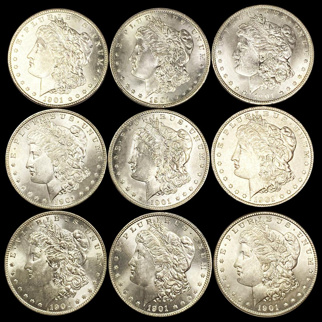 1901-O (9) Morgan Dollars UNCIRCULATED (1 of 2)