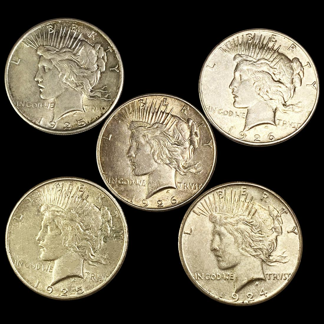 (5) Peace Dollars NEARLY UNCIRCULATED (1 of 2)