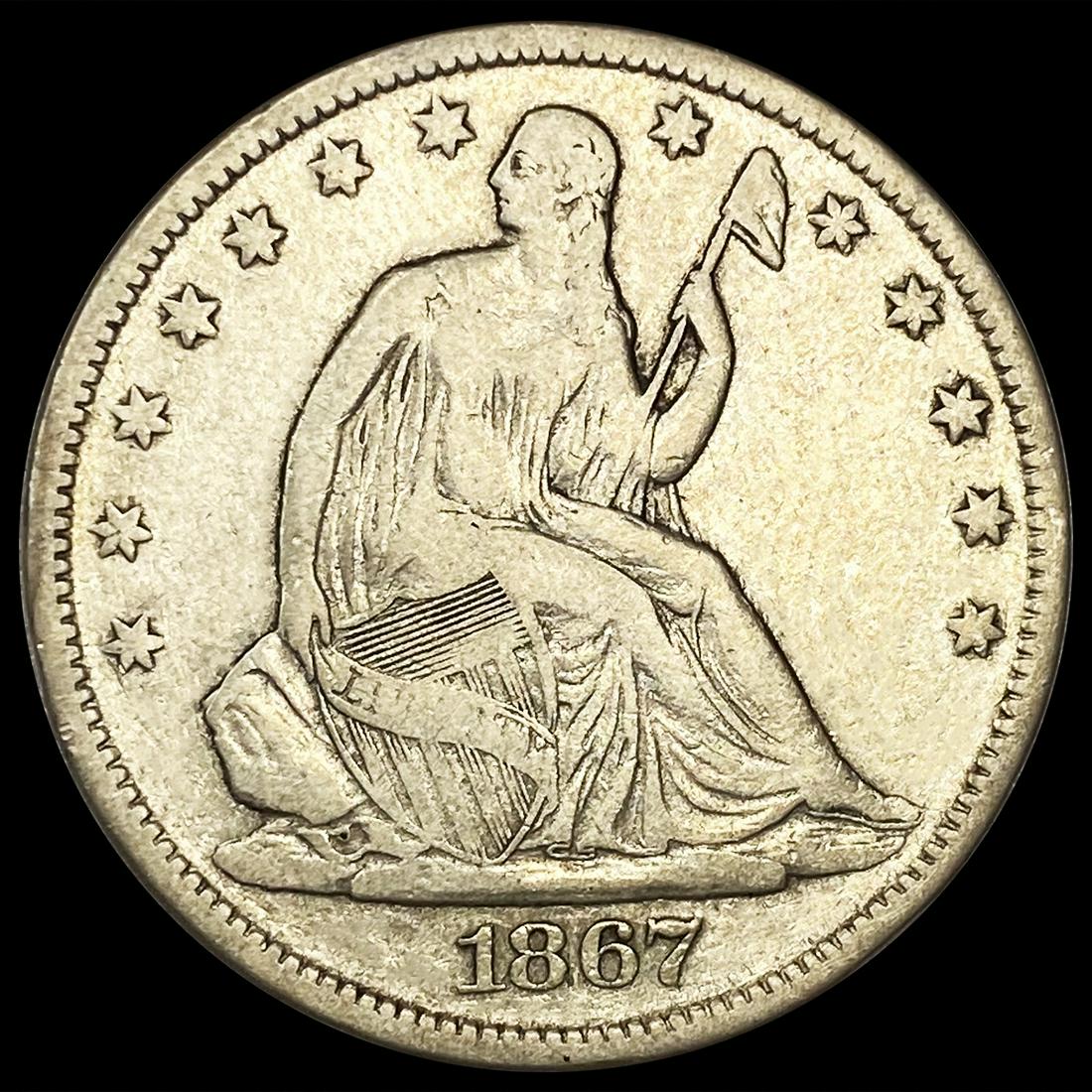 1867 Seated Liberty Half Dollar NEARLY UNC (1 of 2)