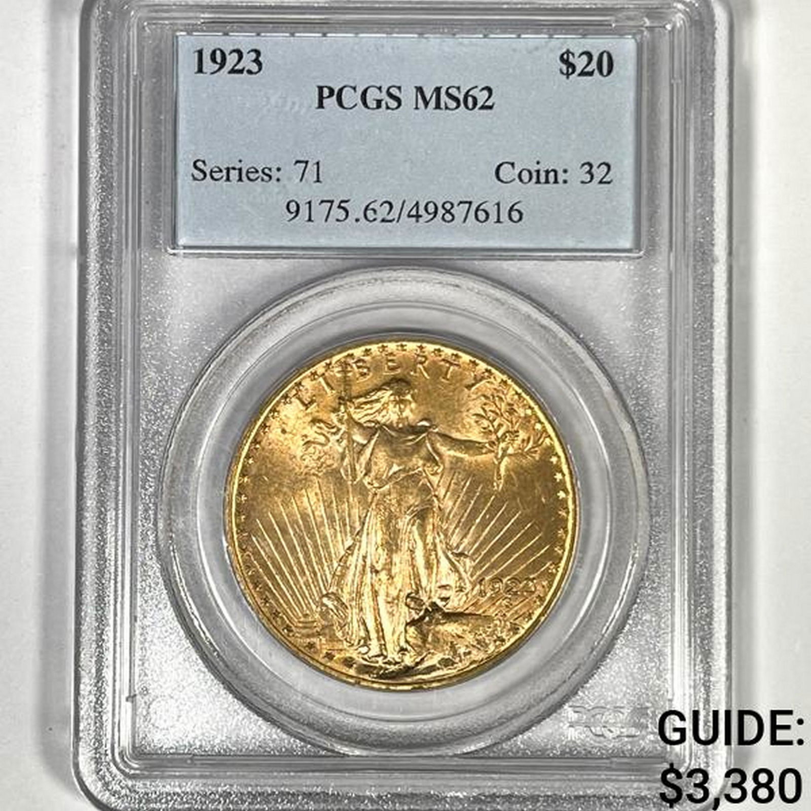 1923 $20 Gold Dbl Eagle Snt-Gaudens PCGS-MS62 (1 of 2)