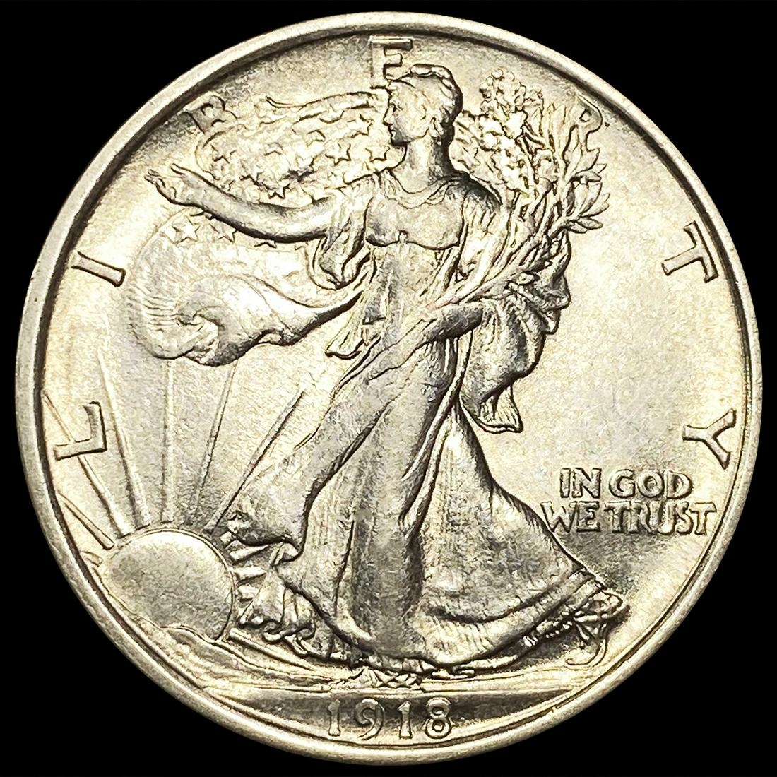 1918-D Walking Liberty Half Dollar CLOSELY UNC (1 of 2)
