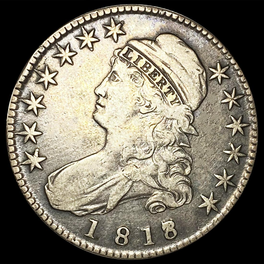 1818/7 Capped Bust Half Dollar CLOSELY UNC (1 of 2)