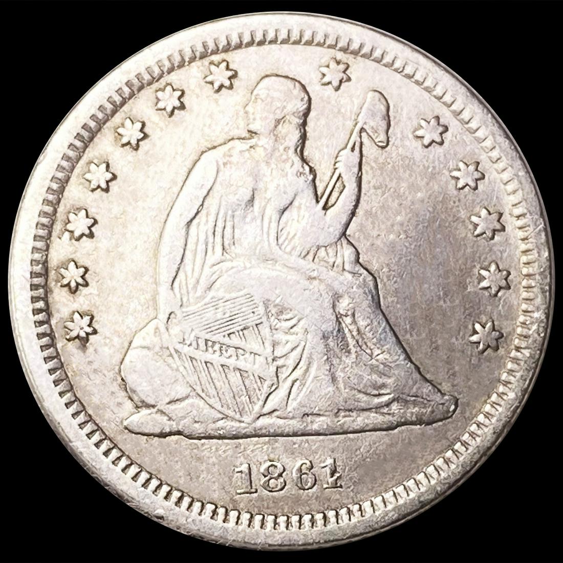 1861 Seated Liberty Quarter CLOSELY UNCIRCULATED (1 of 2)