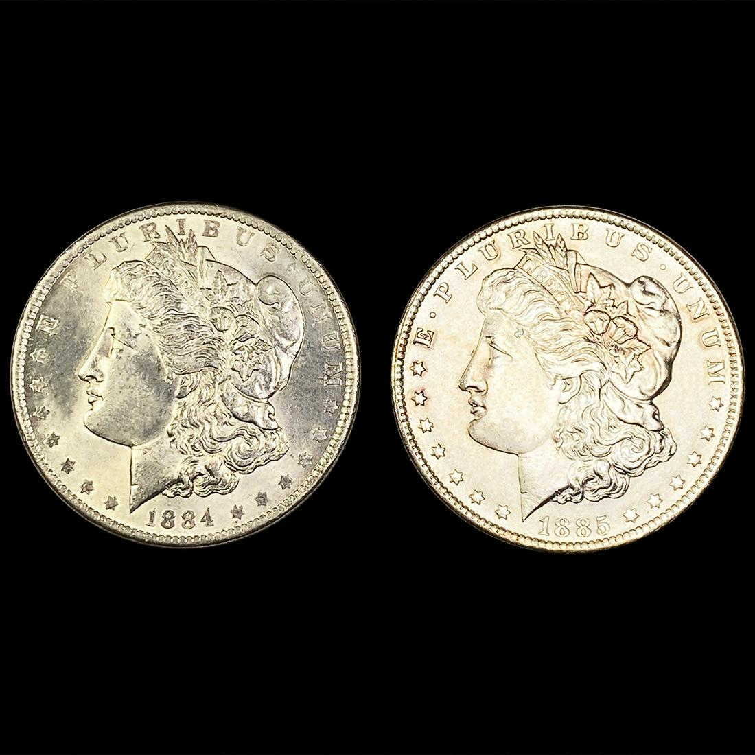 1884 & 5 - O (2) Morgan Dollars UNCIRCULATED (1 of 2)