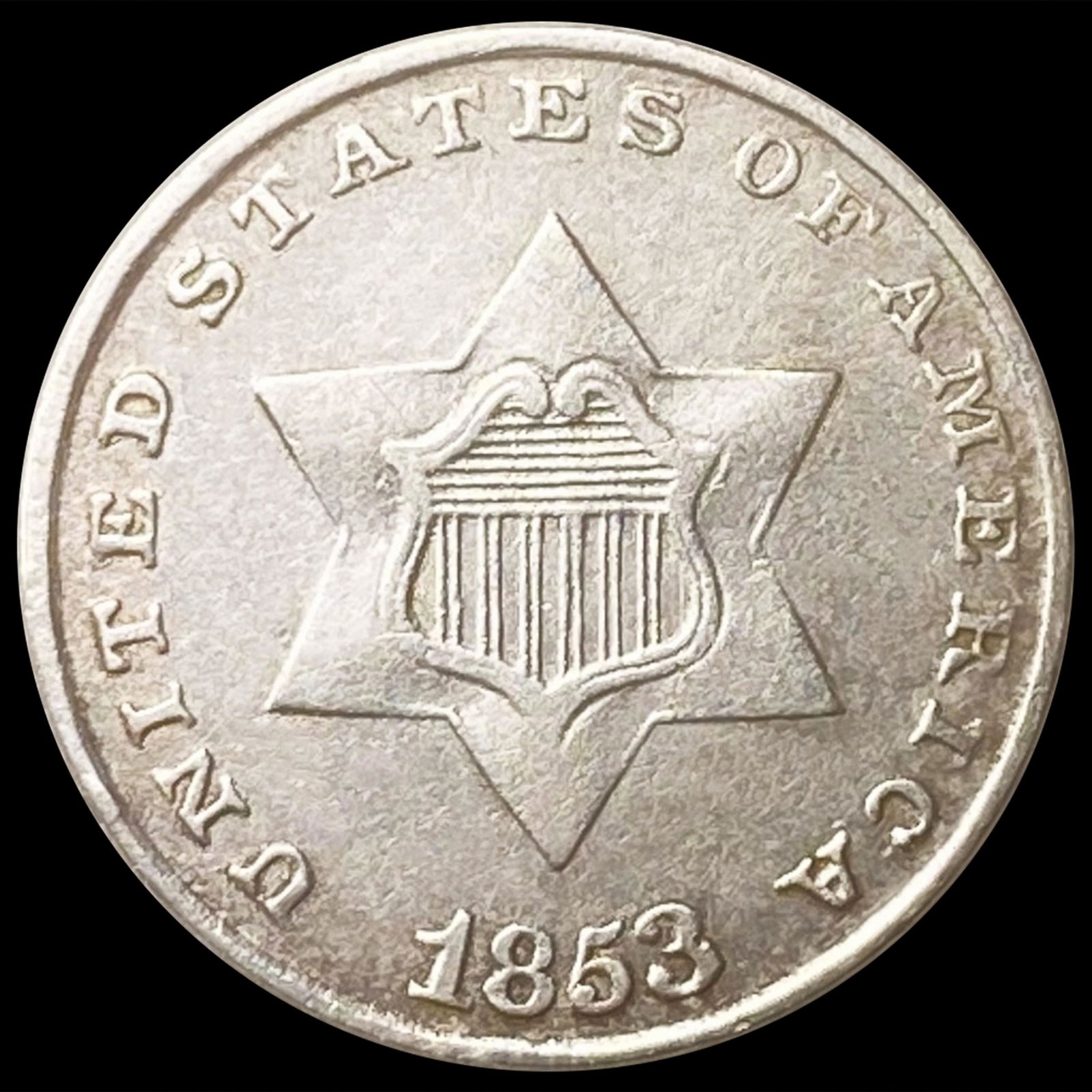 1853 Silver Three Cent UNCIRCULATED (1 of 2)